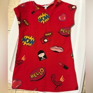 Little Marc Jacobs Red Graphic Print Dress